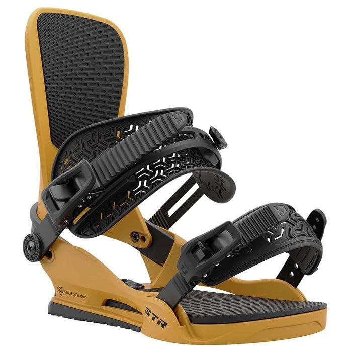 2025 Union STR snowboard bindings (Mustard) available at Mad Dog's Ski & Board in Abbotsford, BC