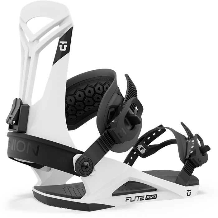 Union Flite Pro snowboard bindings (white) available at Mad Dog's Ski & Board in Abbotsford, BC.
