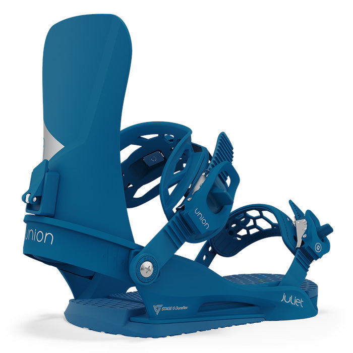 Union Juliet women's snowboard bindings (blue) available at Mad Dog's Ski & Board in Abbotsford, BC.