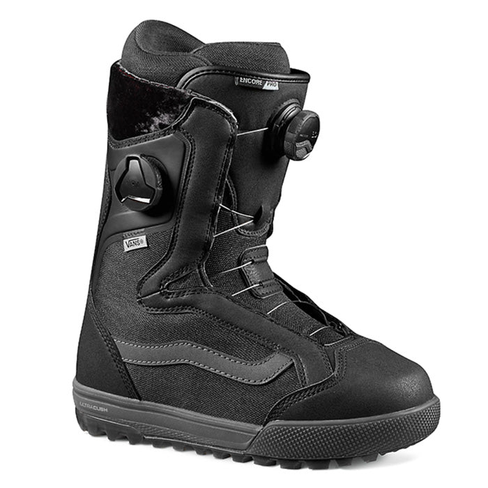 Vans Encore Pro women's snowboard boots (black/lilac) available at Mad Dog's Ski & Board in Abbotsford, BC.