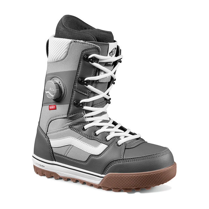 Vans Invado Pro snowboard boots (grey/white) available at Mad Dog's Ski & Board in Abbotsford, BC.