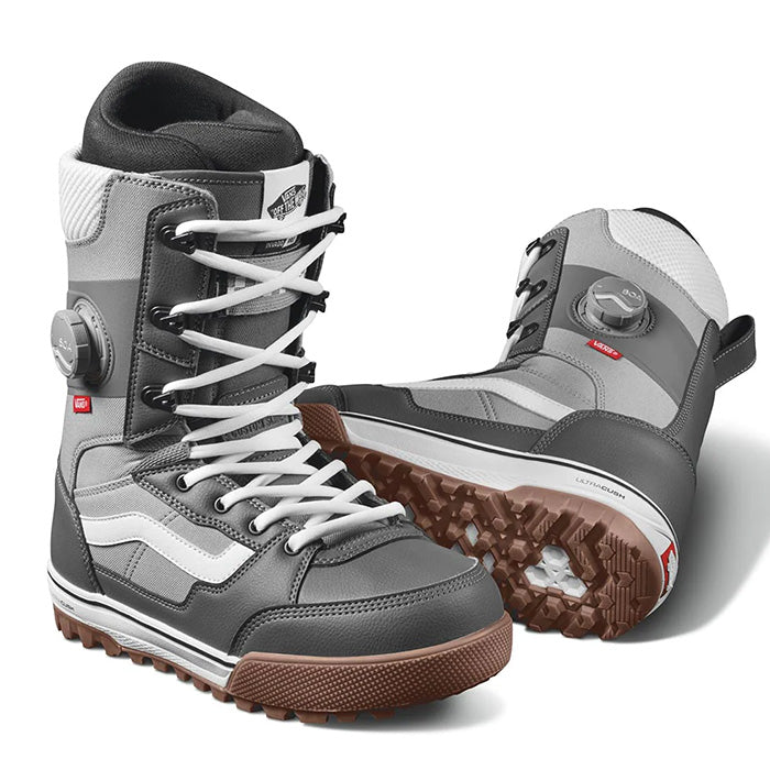 Vans Invado Pro snowboard boots (grey/white) available at Mad Dog's Ski & Board in Abbotsford, BC.