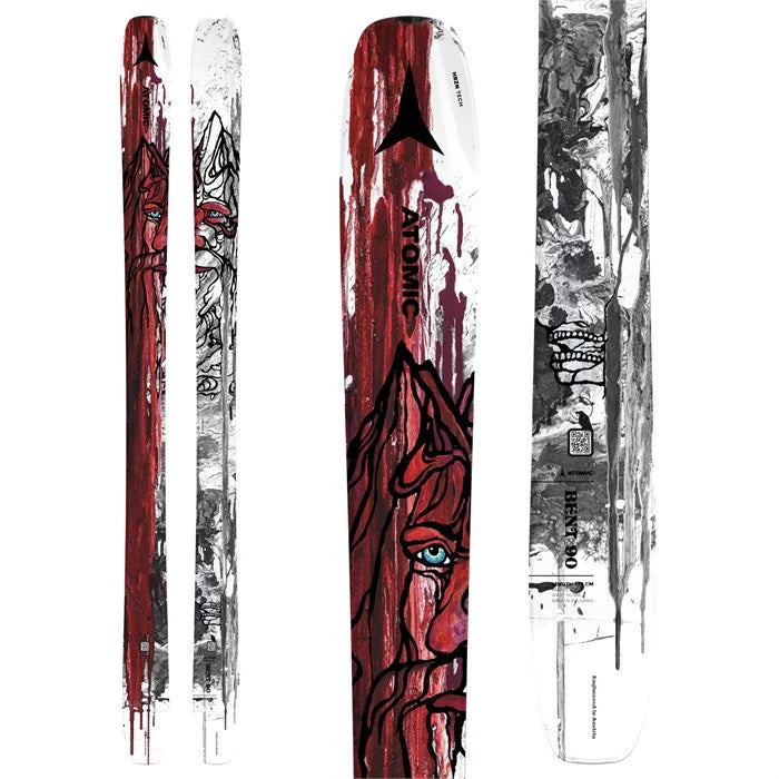 2024 Atomic Bent 90 skis (top graphic) available at Mad Dog's Ski & Board in Abbotsford, BC.