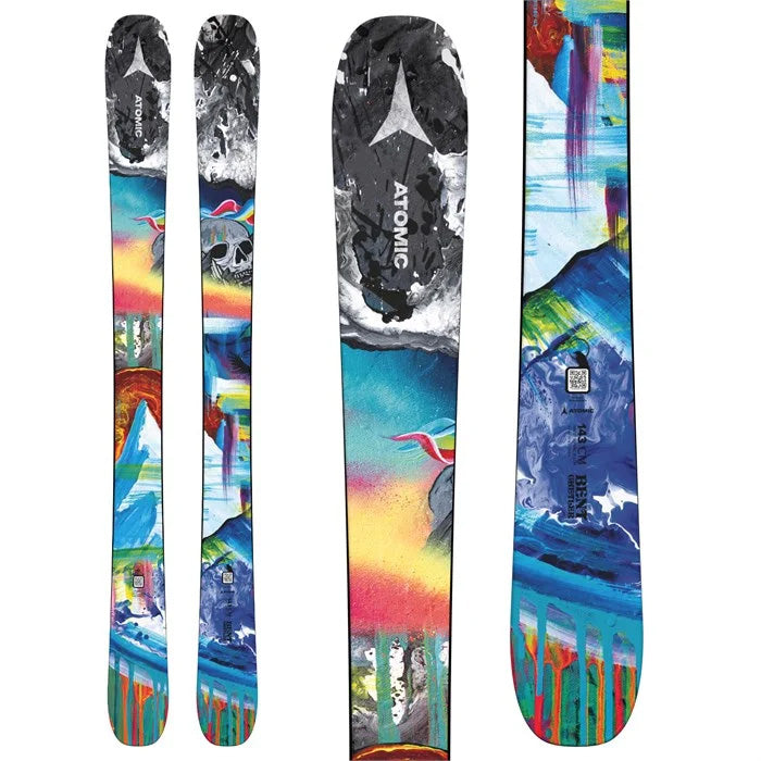 2025 Atomic Bent Chetler Mini skis (top graphic) available at Mad Dog's Ski & Board in Abbotsford, BC.