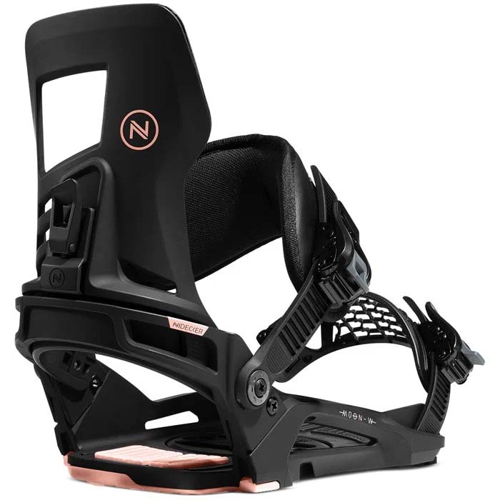 The 2023 Nidecker Muon-W women's snowboard bindings are available at Mad Dog's Ski & Board in Abbotsford, BC.
