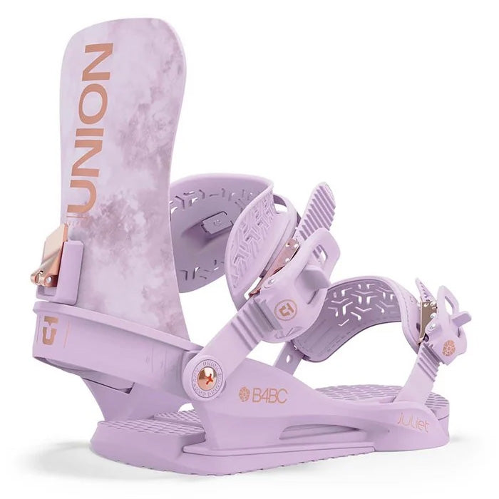 2025 Union Juliet women's snowboard bindings (tie dye, purple) available at Mad Dog's Ski & Board in Abbotsford, BC