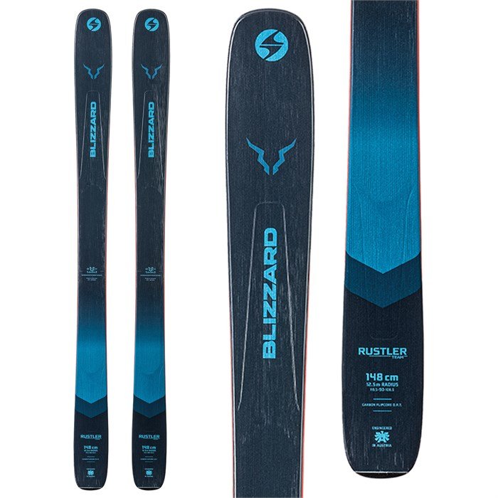 Blizzard Rustler Team Junior skis (top graphic) available at Mad Dog's Ski and Board in Abbotsford, BC