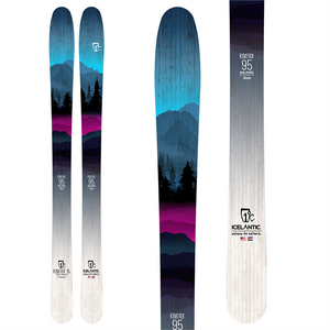 Icelantic Riveter 95 women's ski (top graphic) available at Mad Dog's Ski & Board in Abbotsford BC.