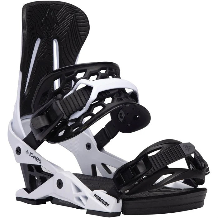 Jones Mercury snowboard bindings (cloud white) available at Mad Dog's Ski & Board in Abbotsford, BC.