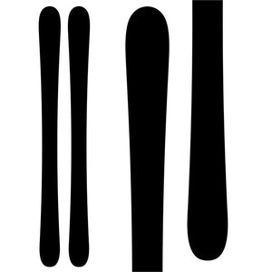 Junior girls K2 Missy skis (base graphic) w. Marker 4.5 bindings are available at Mad Dog's Ski & Board in Abbotsford, BC.