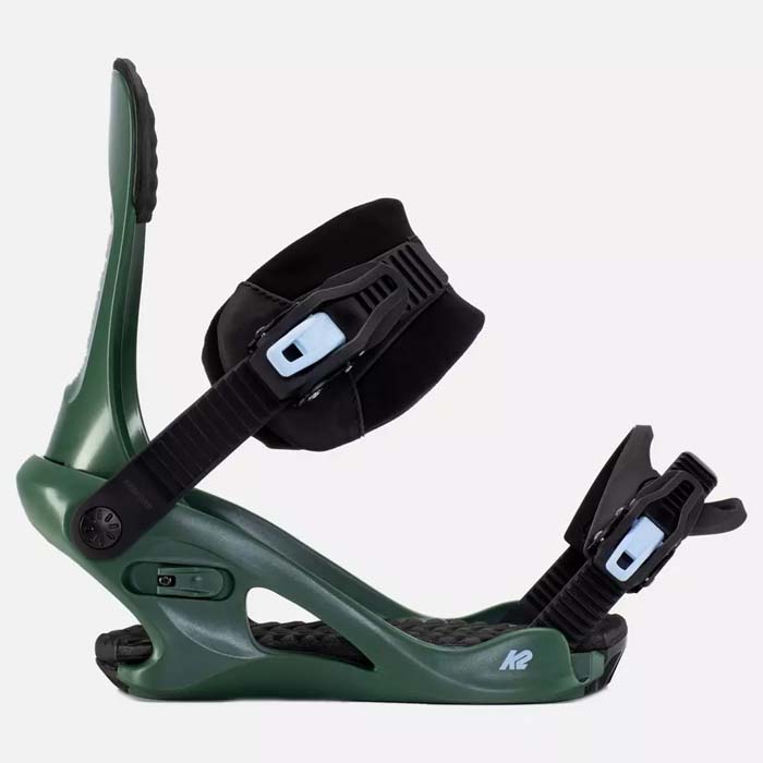 K2 Bedford women's snowboard bindings (side view) available at Mad Dog's Ski & Board in Abbotsford, BC.