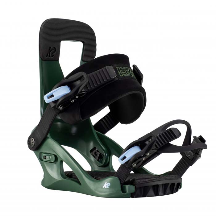 K2 Bedford women's snowboard bindings (front view) available at Mad Dog's Ski & Board in Abbotsford, BC.