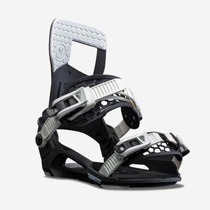 Nidecker Prime junior snowboard bindings (front view) available at Mad Dog's Ski & Board in Abbotsford, BC.