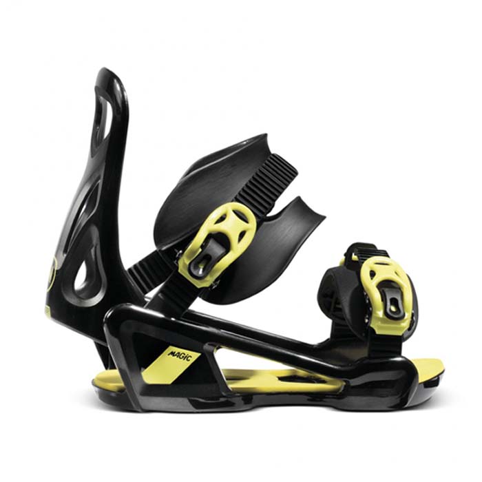 The 2023 Nidecker Magic junior snowboard bindings are available at Mad Dog's Ski & Board in Abbotsford, BC.