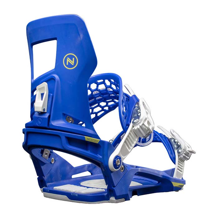 Nidecker Prime junior snowboard binding (blue colour way) available at Mad Dog's Ski & Board in Abbotsford, BC.