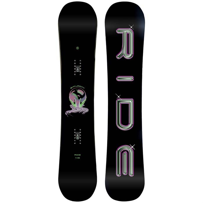 Ride Saturday women's snowboard (2022 graphics) available at Mad Dog's Ski & Board in Abbotsford, BC. 