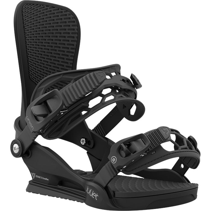 Union Juliet women's snowboard bindings (black) available at Mad Dog's Ski & Board in Abbotsford, BC.