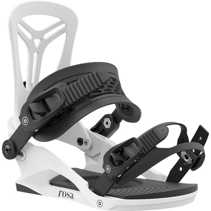 Union Rosa women's snowboard bindings (white) available at Mad Dog's Ski & Board in Abbotsford, BC.