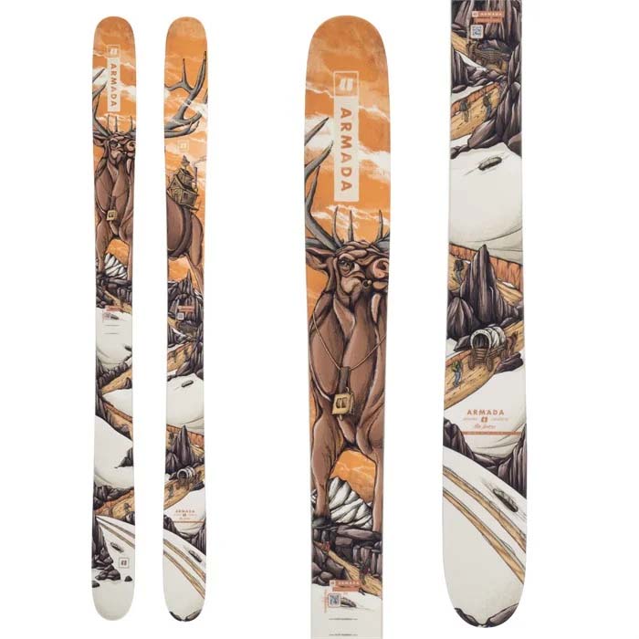 The Armada ARV 116 JJ Skis (top graphic) are available at Mad Dog's Ski & Board in Abbotsford, BC. 