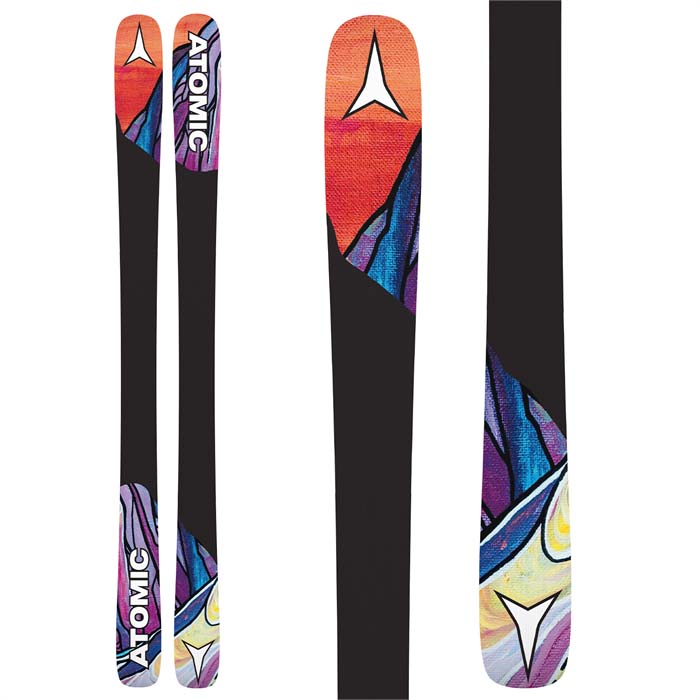 The 2023 Atomic Bent 85 skis (base graphic) are available at Mad Dog's Ski & Board in Abbotsford, BC.
