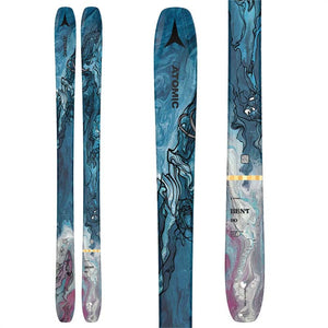 The 2023 Atomic Bent 100 skis (top graphic, blue) are available at Mad Dog's Ski & Board in Abbotsford, BC.