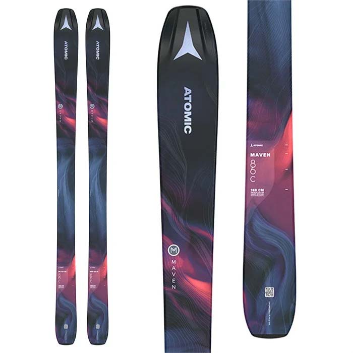 2023 Atomic Maven 86 C women's skis (top graphic) available at Mad Dog's Ski & Board in Abbotsford, BC.