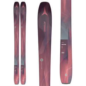 Atomic Maven 86 women's ski (top graphic) available at Mad Dog's Ski & Board in Abbotsford, BC.