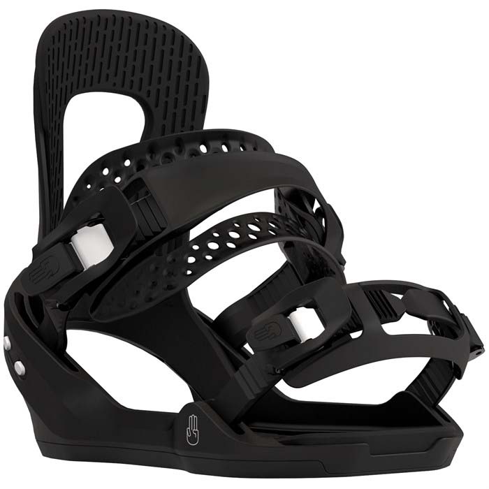 The 2023 Bataleon Stuntwood junior snowboard bindings are available at Mad Dog's Ski & Board in Abbotsford, BC.