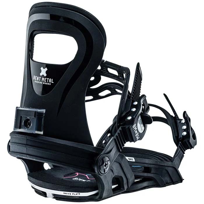 The 2023 Bent Metal BMX junior snowboard bindings are available at Mad Dog's Ski & Board in Abbotsford, BC.