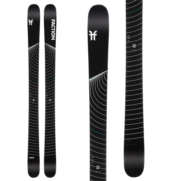 2023 Faction Mana 2 skis (top graphic) are available at Mad Dog's Ski & Board in Abbotsford, BC. 