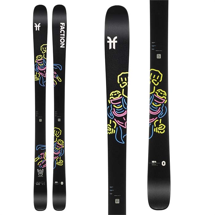2023 Faction Prodigy 0 skis (top graphic) are available at Mad Dog's Ski & Board in Abbotsford, BC.