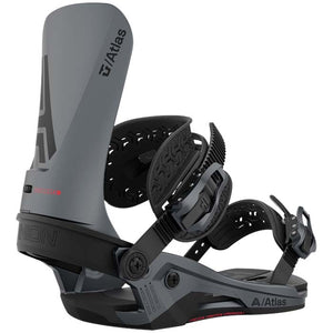The 2023 Union Atlas snowboard bindings (grey) are available at Mad Dog's Ski & Board in Abbotsford, BC. 