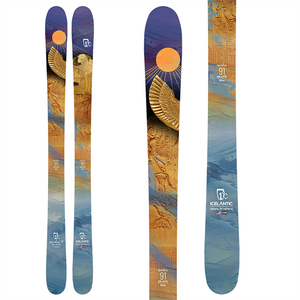 Icelantic Maiden 91 women's skis (top graphic) available at Mad Dog's Ski & Board in Abbotsford, BC.