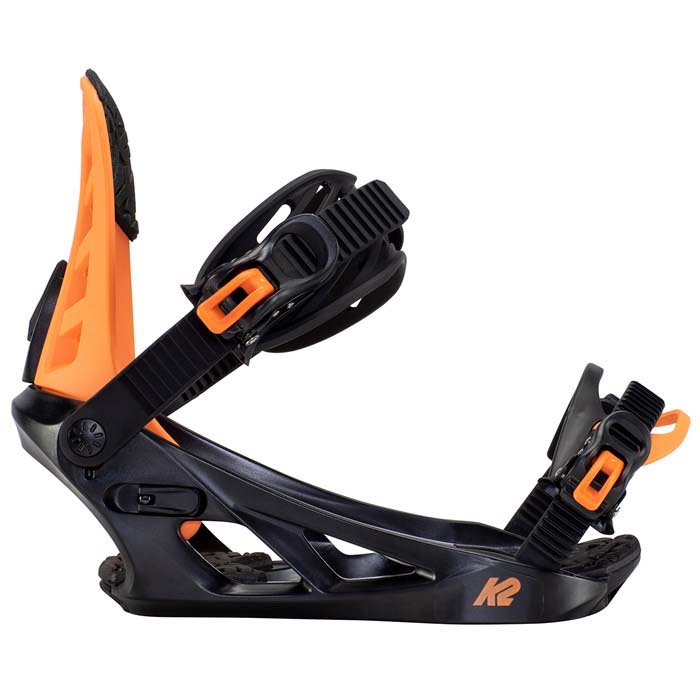 K2 Vandal junior snowboard bindings (side view) available at Mad Dog's Ski & Board in Abbotsford, BC.