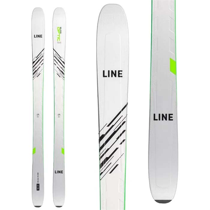 LINE Blade Optic 92 skis (top graphic, white) available at Mad Dog's Ski & Board in Abbotsford, BC.