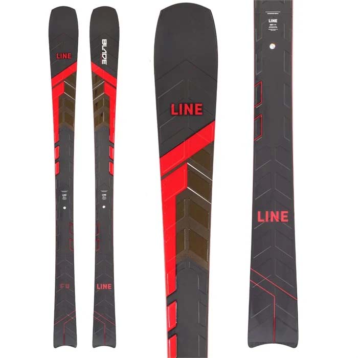 LINE Blade skis (top graphic, grey) available at Mad Dog's Ski & Board in Abbotsford, BC.