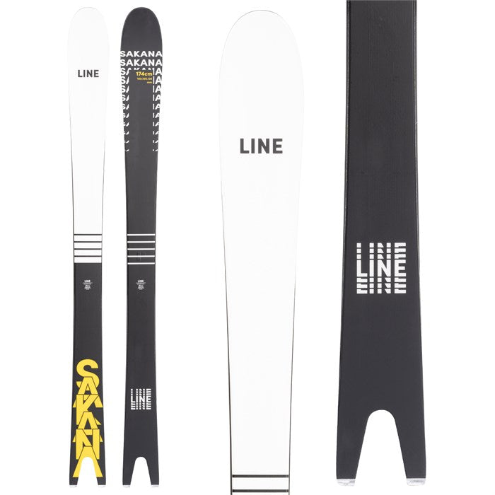 LINE Sakana Skis (top graphic) available at Mad Dog's Ski & Board in Abbotsford, BC