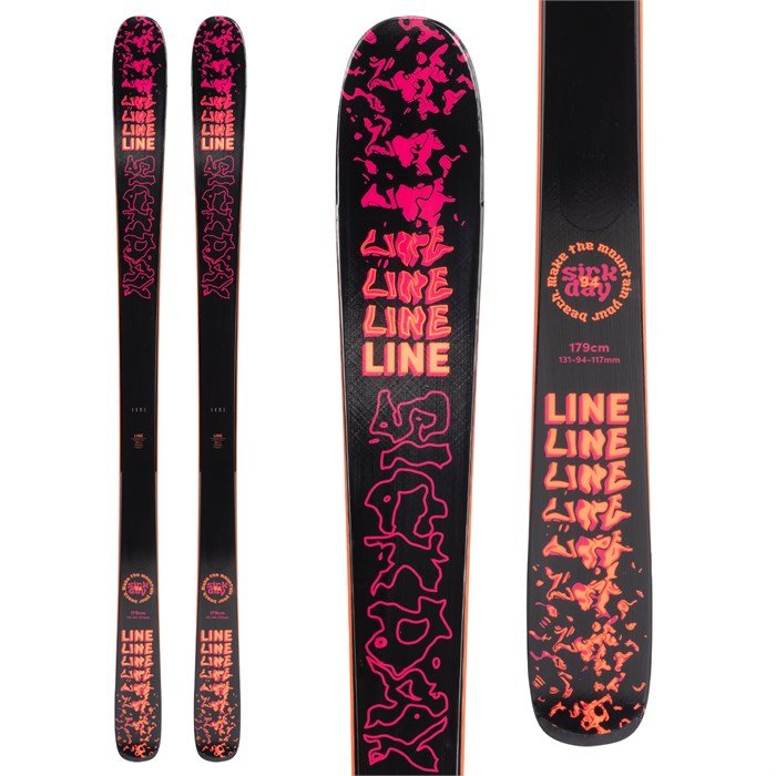LINE Sick Day 94 skis (top graphic) available at Mad Dog's Ski and Board in Abbotsford, BC.