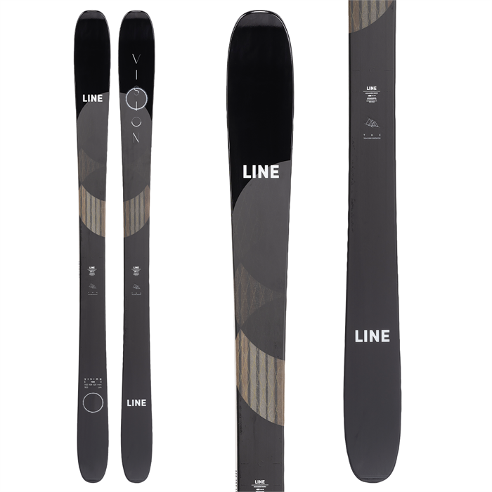 LINE Vision 108 skis (top graphic) available at Mad Dog's Ski and Board in Abbotsford, BC.