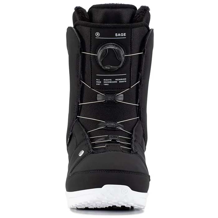 The Ride Sage women's snowboard boots are available at Mad Dog's Ski & Board in Abbotsford, BC.