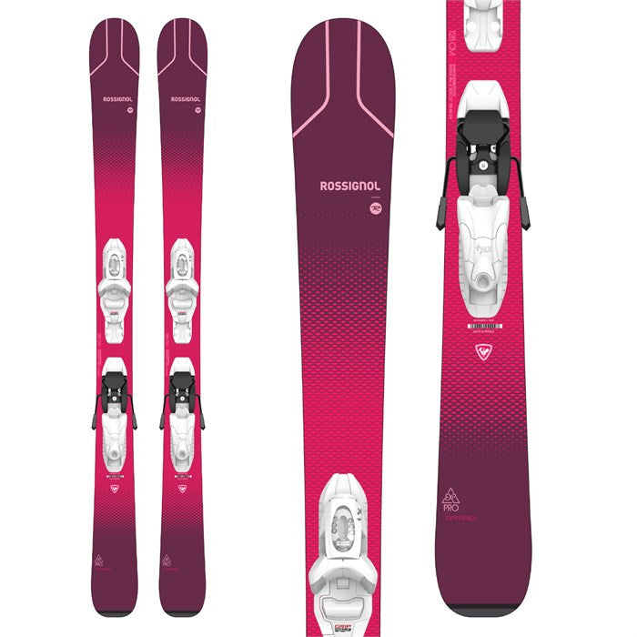 Junior girls Rossignol Experience Pro W Skis w. Kid-x 4 bindings are available at Mad Dog's Ski and Board in Abbotsford, BC.
