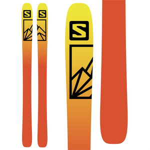 Salomon QST 106 skis (base graphic) are available at Mad Dog's Ski and Board in Abbotsford, BC