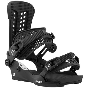The 2023 Union Force snowboard bindings (black) are available at Mad Dog's Ski & Board in Abbotsford, BC. 