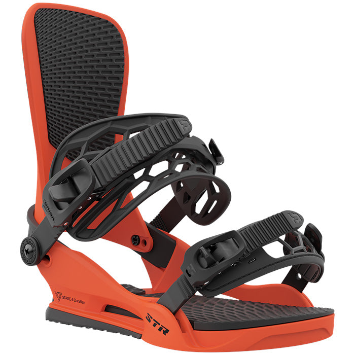 Union STR snowboard bindings (hunter orange) are available at Mad Dog's Ski & Board in Abbotsford, BC.